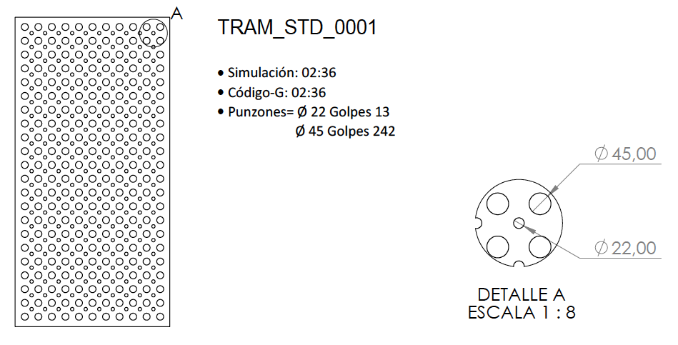 Chapa punzonada trama 001